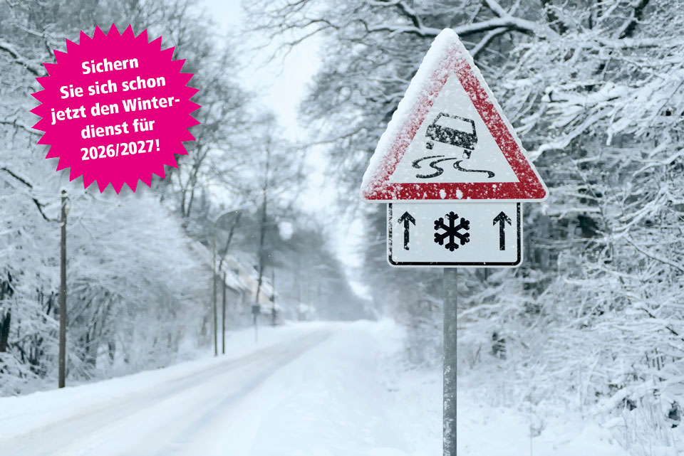 Professioneller Winterdienst in Warendorf mit Schneeräumung, Glättebekämpfung und Betreuung von Gehwegen, Einfahrten und Parkplätzen